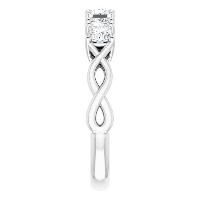 0.90 ct. Princess Cut Diamond Wedding Band Infinity Design-VIRABYANI